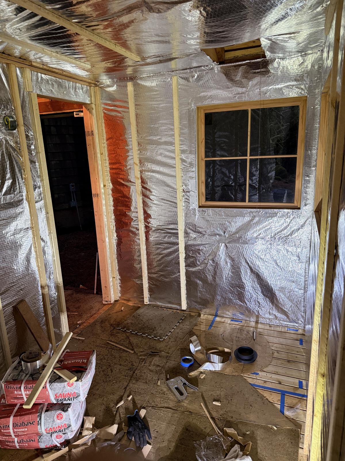 Strapping on ceiling