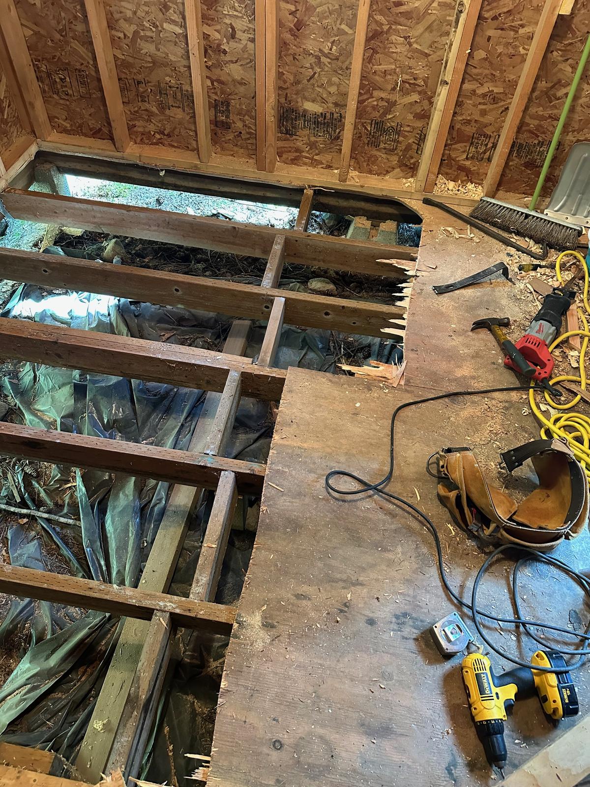 Demolition — floor ripped up