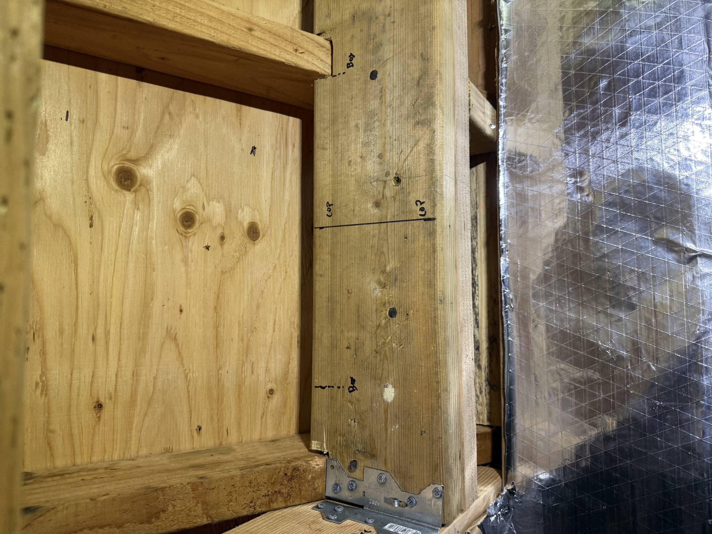 Framed chimney support box