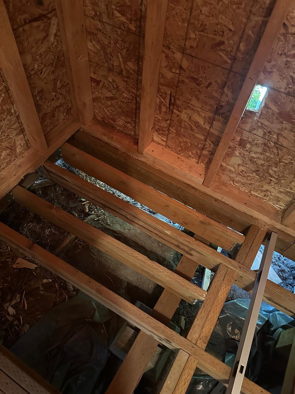 Extra Joist framing from above