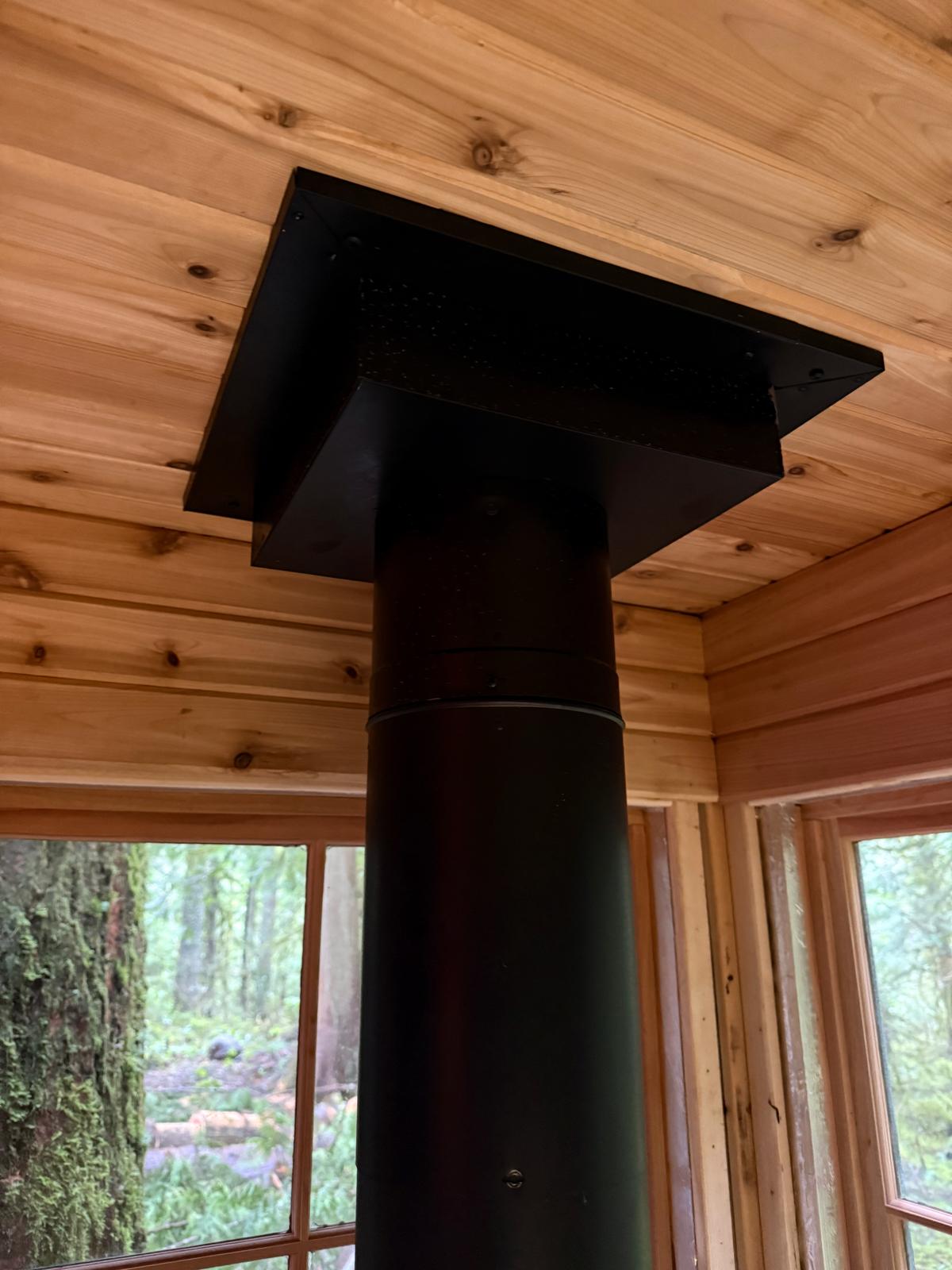 Chimney through ceiling