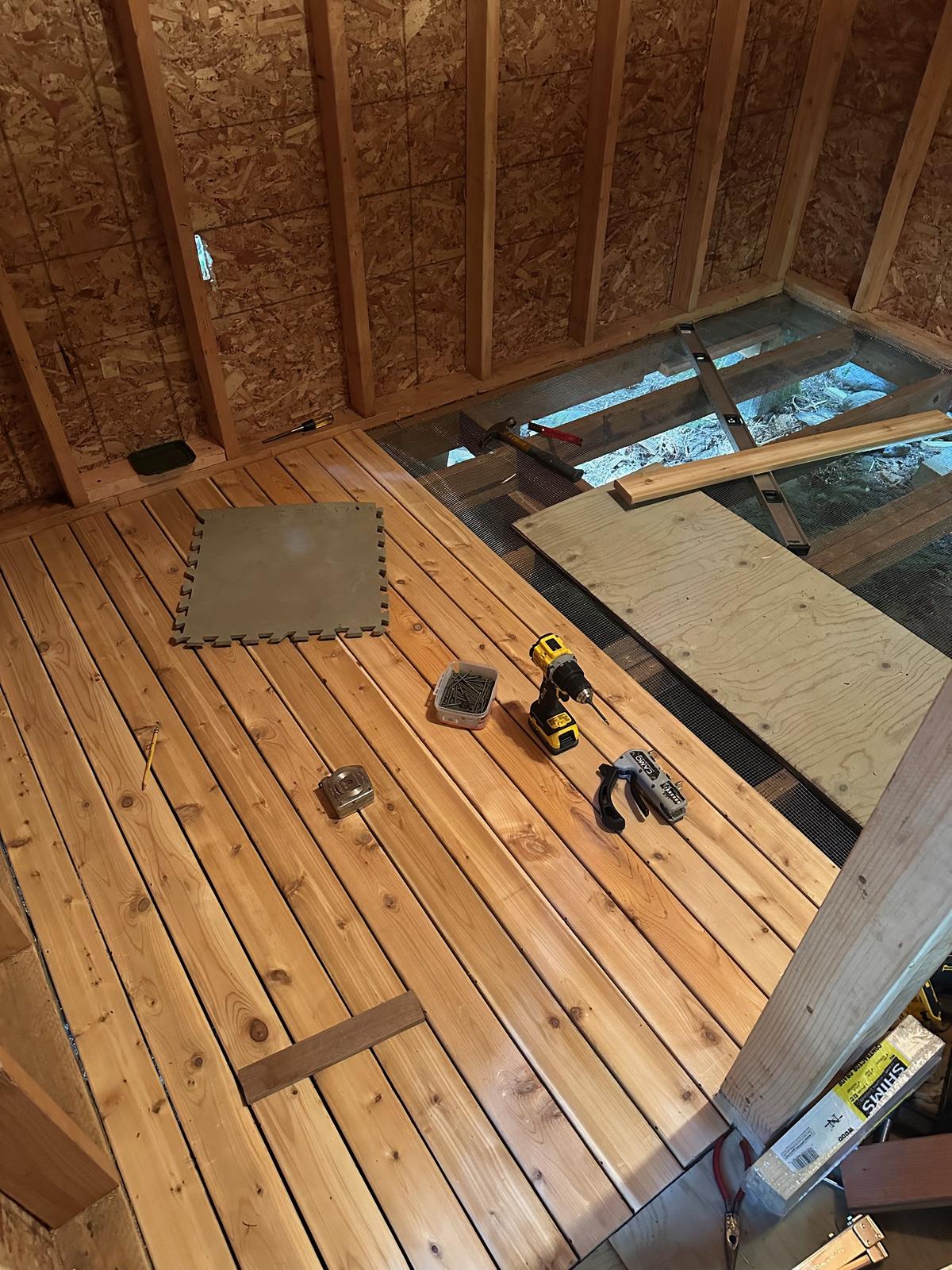 Floor and stove area