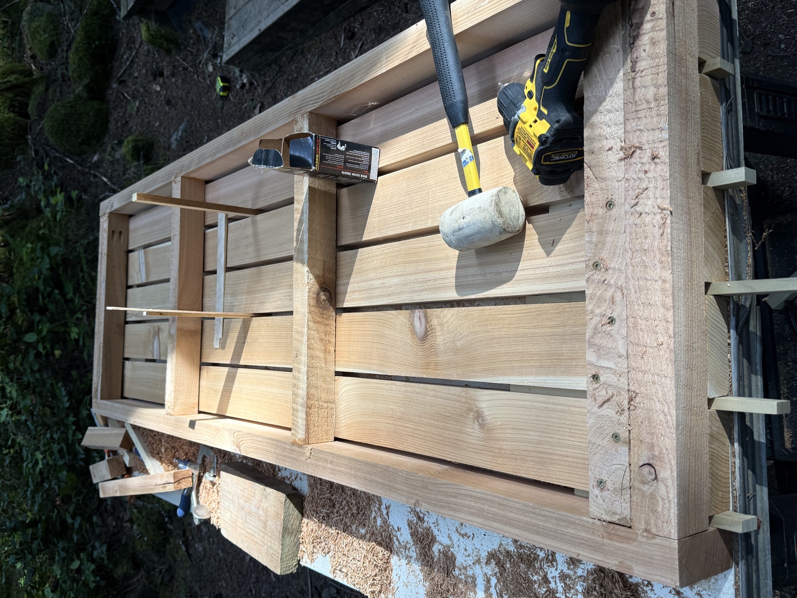 Assembled bench